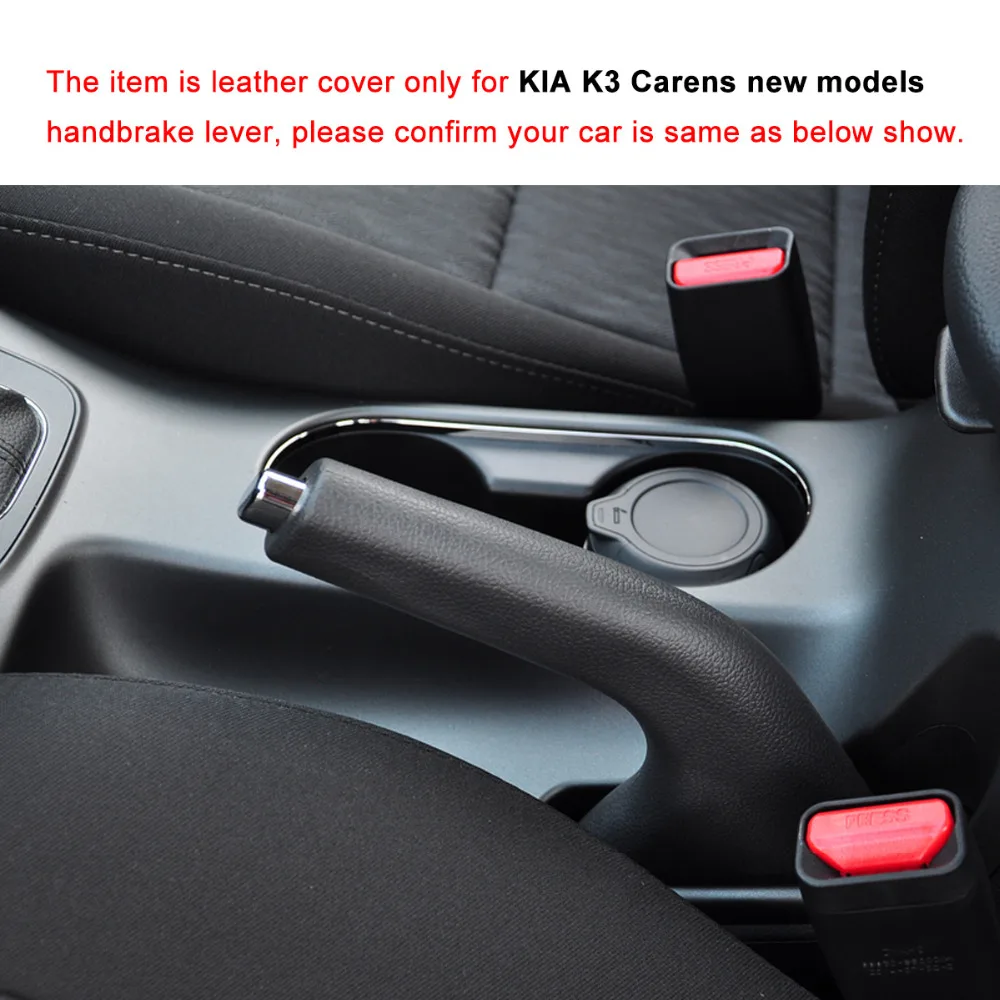 PONSNY Car Handbrake Covers Case for KIA K3 Carens Genuine Leather Handbrake Grips Cover Black/Red lines
PONSNY Car Handbrake Covers Case for KIA K3 Carens Genuine Leather Handbrake Grips Cover Black/Red lines