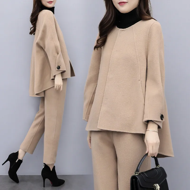 SWYIVY Womens Woolen Jacket Coat Set With Ankle Pants 2018 Autumn Winter Female Fashion Casual Clothing Laides Wool Coat Trouser
SWYIVY Womens Woolen Jacket Coat Set With Ankle Pants 2018 Autumn Winter Female Fashion Casual Clothing Laides Wool Coat Trouser
