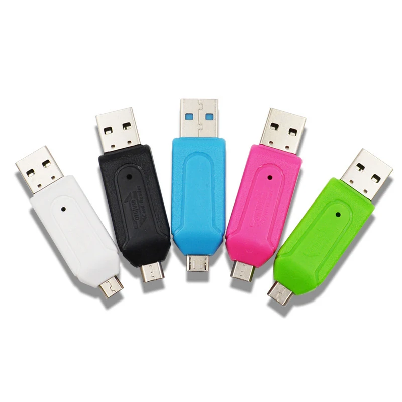 

2 в 1 USB OTG кардридер, Универсальный Micro USB OTG TF/SD кардридер, телефонные удлинители, Micro USB OTG адаптер