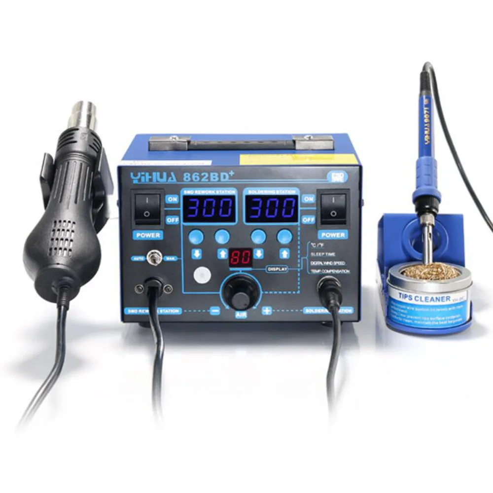 TL063 YIHUA 862BD+ 720W Soldering Stantion Hot Air Gun Welding Rework Repair Solder Iron
TL063 YIHUA 862BD+ 720W Soldering Stantion Hot Air Gun Welding Rework Repair Solder Iron