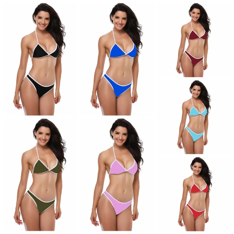 Sexy Two-piece Bikini Swimwear Halter Top Women Swimsuit Low Waist Backless Bikins Beach Bathing Suits Spa Swimsuit Pink
Sexy Two-piece Bikini Swimwear Halter Top Women Swimsuit Low Waist Backless Bikins Beach Bathing Suits Spa Swimsuit Pink