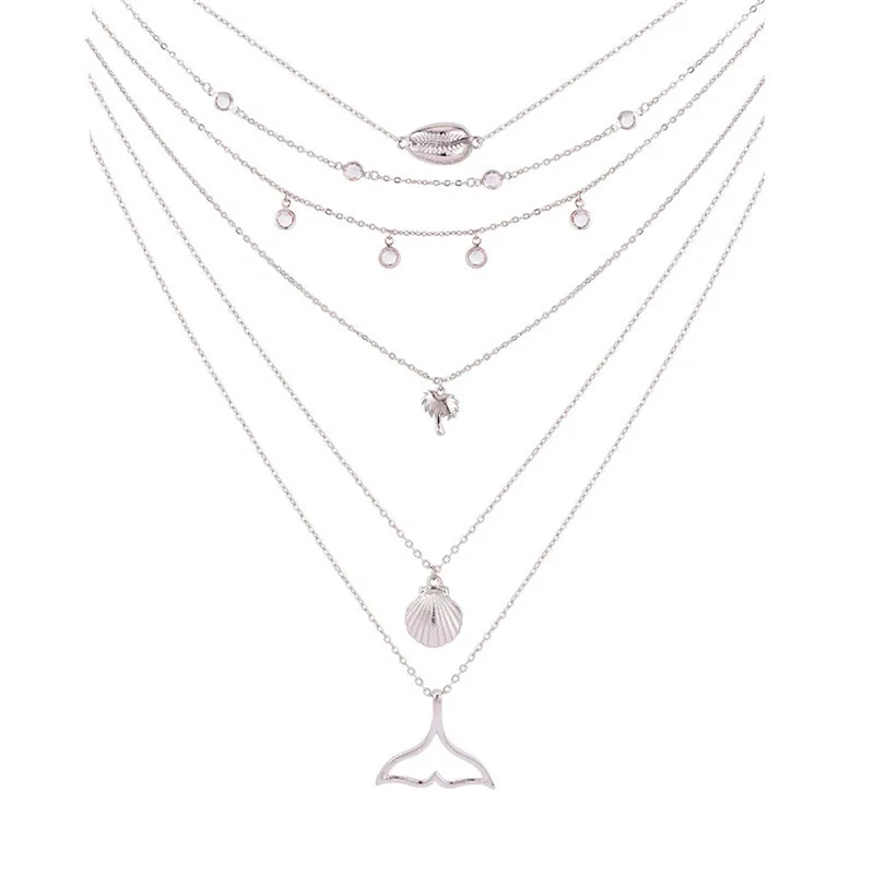 Женское винтажное ожерелье с подвеской в виде хвоста русалки|layered choker necklace|choker
