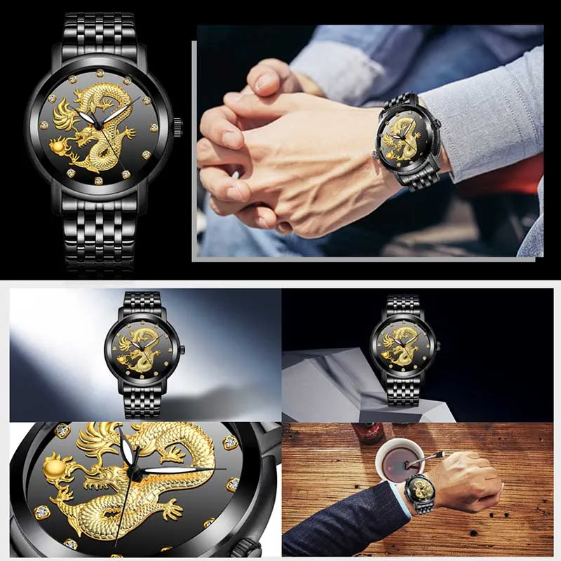 Male Luxury Stainless Steel Strap Quartz Men Watches BIDEN Gold Men Watch Fashion 3D Carving Dial Dragon Clock Relogio Masculino
Male Luxury Stainless Steel Strap Quartz Men Watches BIDEN Gold Men Watch Fashion 3D Carving Dial Dragon Clock Relogio Masculino