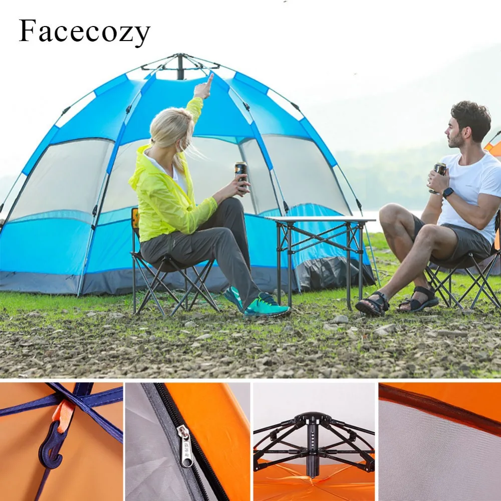 Быстро открывающаяся Шестигранная палатка Facecozy + чехол от дождя двойная защита