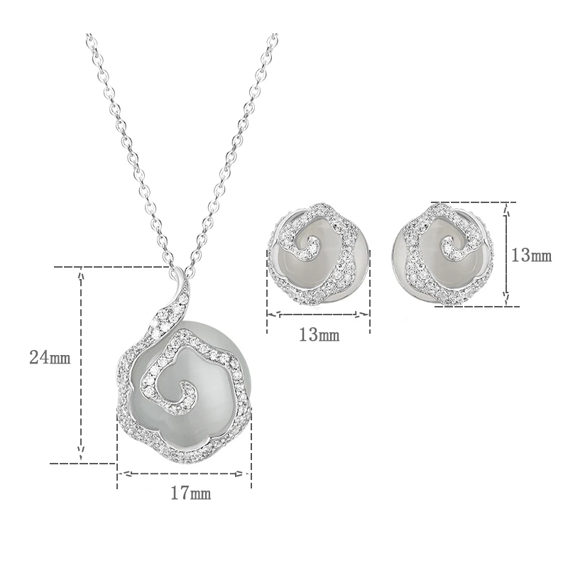 Ruifan Round Big Opal Bridal Jewelry Sets for Women Cubic Zircon 925 Sterling Silver Necklace/Earrings Set YEA035+YNC015
Ruifan Round Big Opal Bridal Jewelry Sets for Women Cubic Zircon 925 Sterling Silver Necklace/Earrings Set YEA035+YNC015