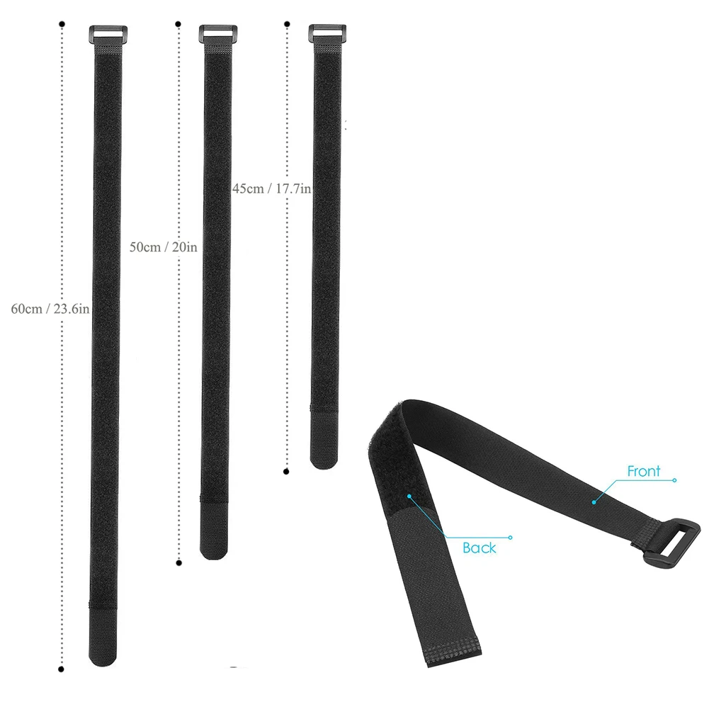 10pcs Black Reusable Nylon Self Adhesive Hook and Loop Cable Cord Ties Tidy Straps PC TV Organiser 45/50/60cm Length 2cm Width
10pcs Black Reusable Nylon Self Adhesive Hook and Loop Cable Cord Ties Tidy Straps PC TV Organiser 45/50/60cm Length 2cm Width
