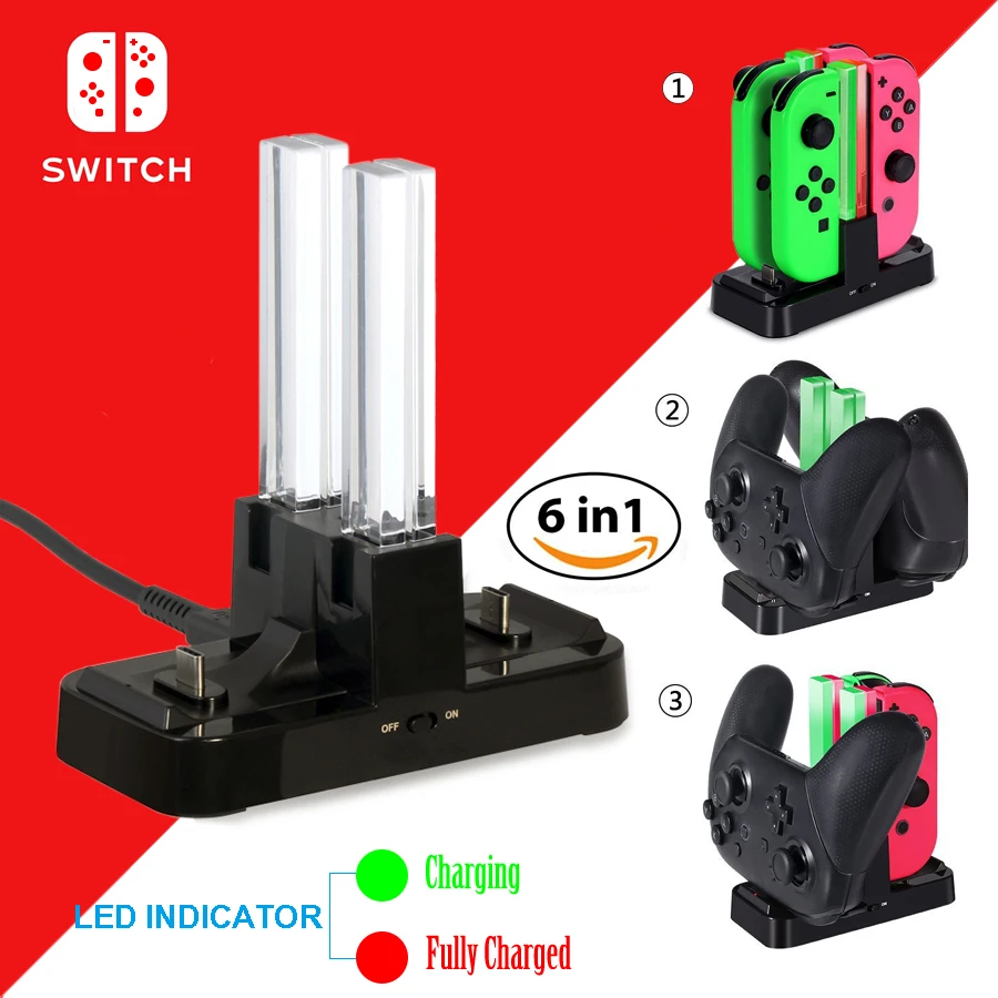 NS Game Accessories Joy-pad & Dual Pro Controller Charger USB Charging Dock Station with LED Indicator for Nintendo Switch NX
NS Game Accessories Joy-pad & Dual Pro Controller Charger USB Charging Dock Station with LED Indicator for Nintendo Switch NX