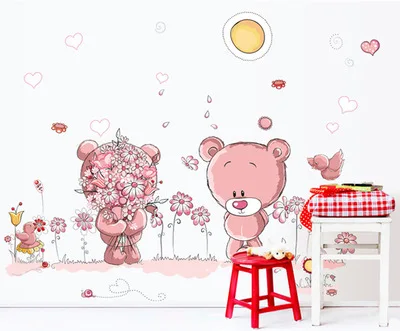 Наклейки на стену для детской комнаты ay7227 ay7194|wall stickers children|wall stickerbear wall sticker |