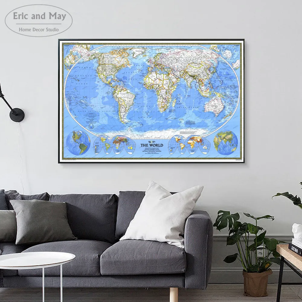 Geographic The World Map Posters and Prints Wall art Decorative Picture Canvas Painting For Living Room Home Decor Unframed
Geographic The World Map Posters and Prints Wall art Decorative Picture Canvas Painting For Living Room Home Decor Unframed