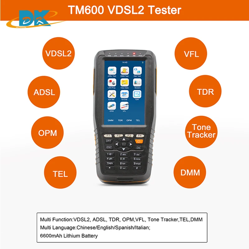 TM-600 VDSL VDSL2 Tester for xDSL Line test and Maintenance Tools TM600 ADSL VDSL2 DMM,ADSL/VDSL2/OPM/ VFL/TDR Function/
TM-600 VDSL VDSL2 Tester for xDSL Line test and Maintenance Tools TM600 ADSL VDSL2 DMM,ADSL/VDSL2/OPM/ VFL/TDR Function/