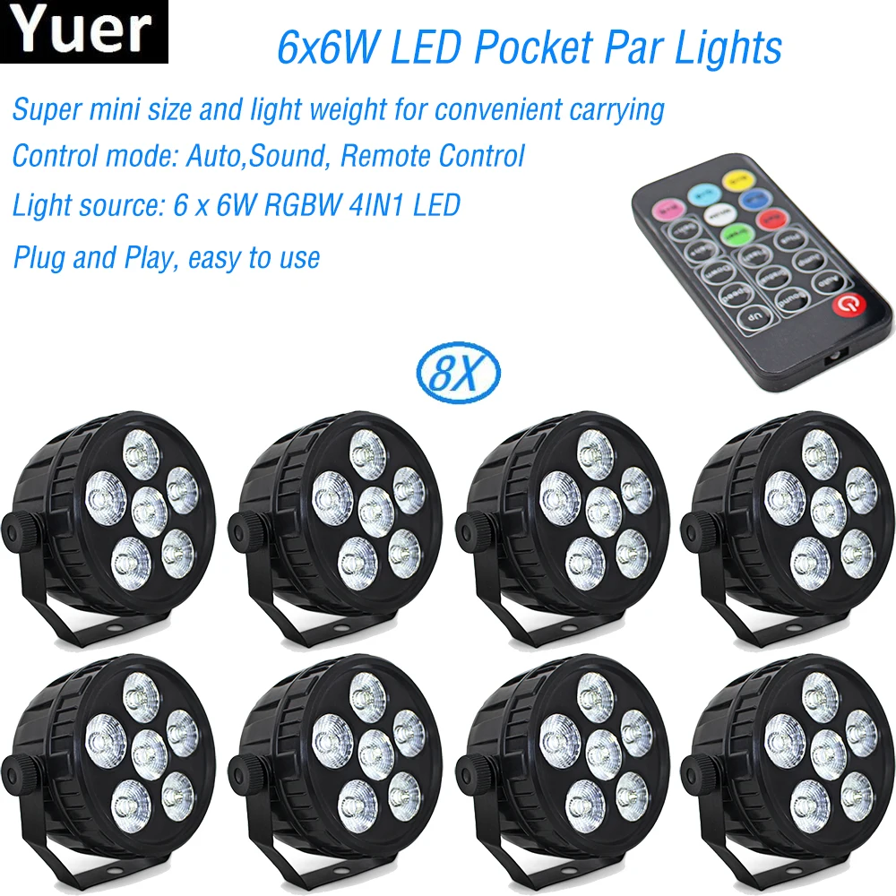HOT Selling LED Flat Par 6x6W RGBW DMX Stage Lights Business Lights High Power Light with Professional for Party KTV Disco DJ
HOT Selling LED Flat Par 6x6W RGBW DMX Stage Lights Business Lights High Power Light with Professional for Party KTV Disco DJ