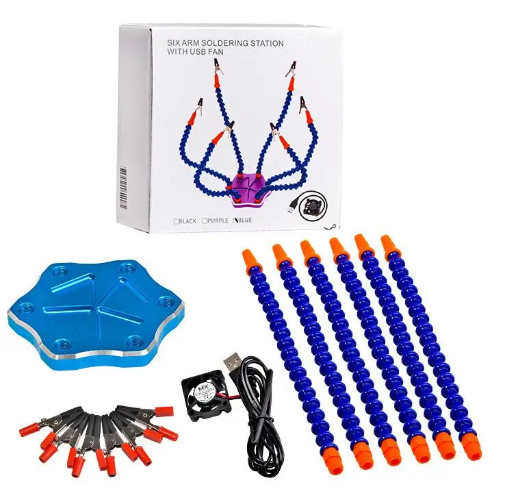 Helping Hands Third Hand Soldering Tool 6 Flexible Arms Six Arm Soldering Station With Swiveling Alligator Clip for RC Drone
Helping Hands Third Hand Soldering Tool 6 Flexible Arms Six Arm Soldering Station With Swiveling Alligator Clip for RC Drone