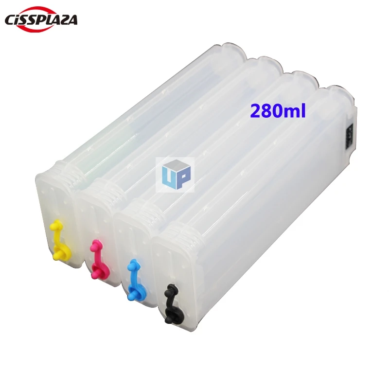 CISSPLAZA 4 * 280ml compatible for hp82 refillable ink cartridge for Designjet 510 hp510 with chip for CH565A/4911/4912/4913
CISSPLAZA 4 * 280ml compatible for hp82 refillable ink cartridge for Designjet 510 hp510 with chip for CH565A/4911/4912/4913