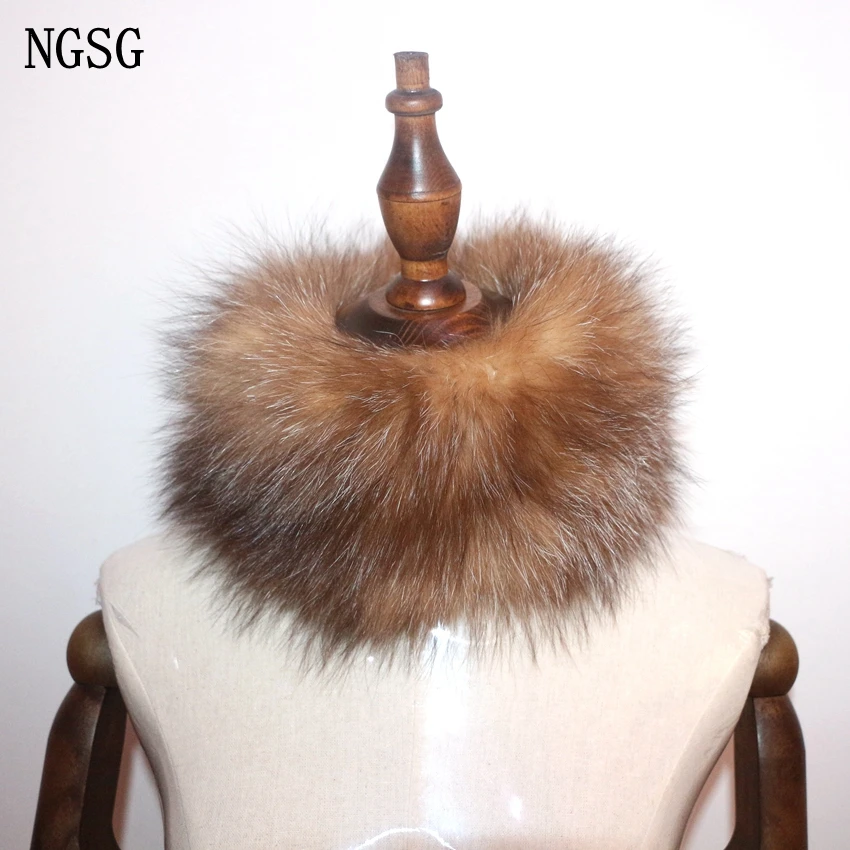 Зимний женский шарф NGSG из натурального синего меха мягкий эластичный вязаный