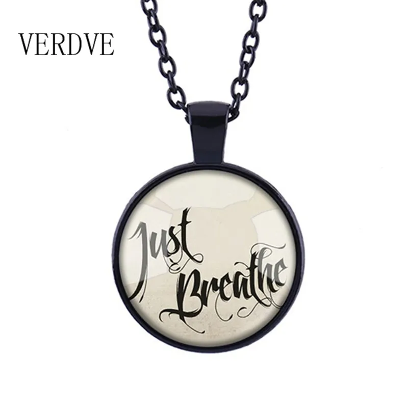Just Breathe Quote Necklace Glass Cabochon Chain Inspirational Letter Fashion Jewelry Gift for Lover Family Friends
Just Breathe Quote Necklace Glass Cabochon Chain Inspirational Letter Fashion Jewelry Gift for Lover Family Friends