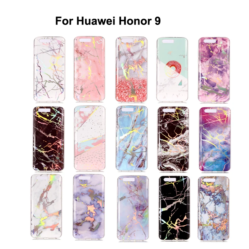 Чехол накладка из ТПУ с лазерным принтом для Huawei Honor 9 Мягкий противоударный