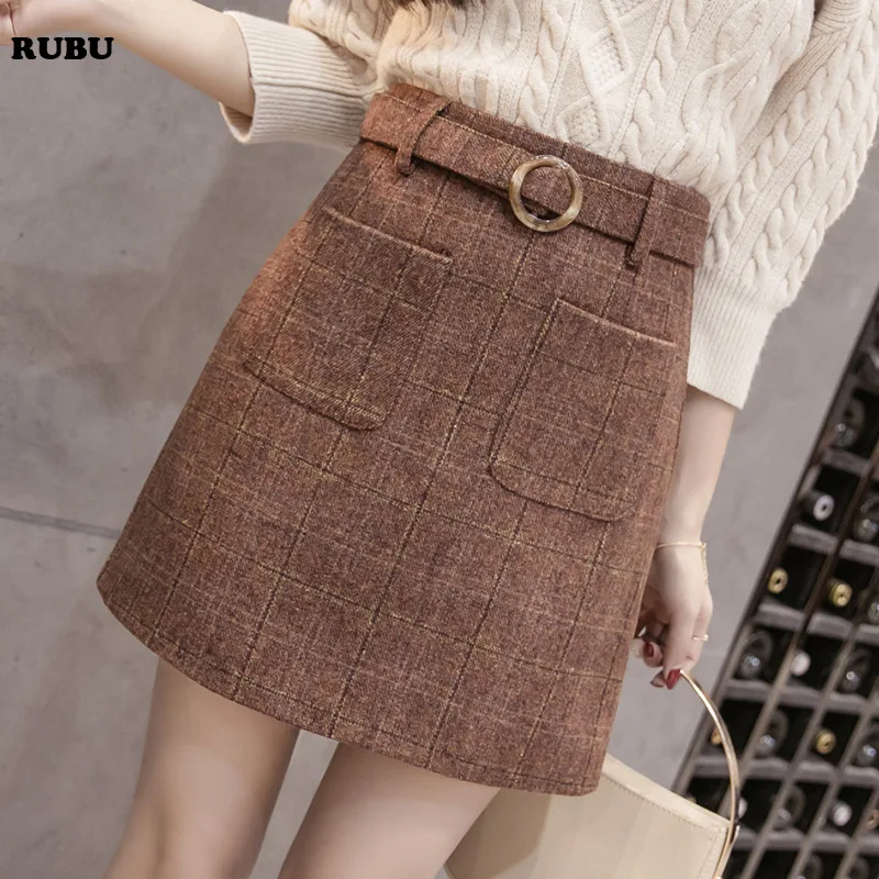 2017 WOMEN'S AUTUMN winter wool plaid skirt female mini Korean skirt all-match thick A -line slim casual fashion pocket skirt
2017 WOMEN'S AUTUMN winter wool plaid skirt female mini Korean skirt all-match thick A -line slim casual fashion pocket skirt