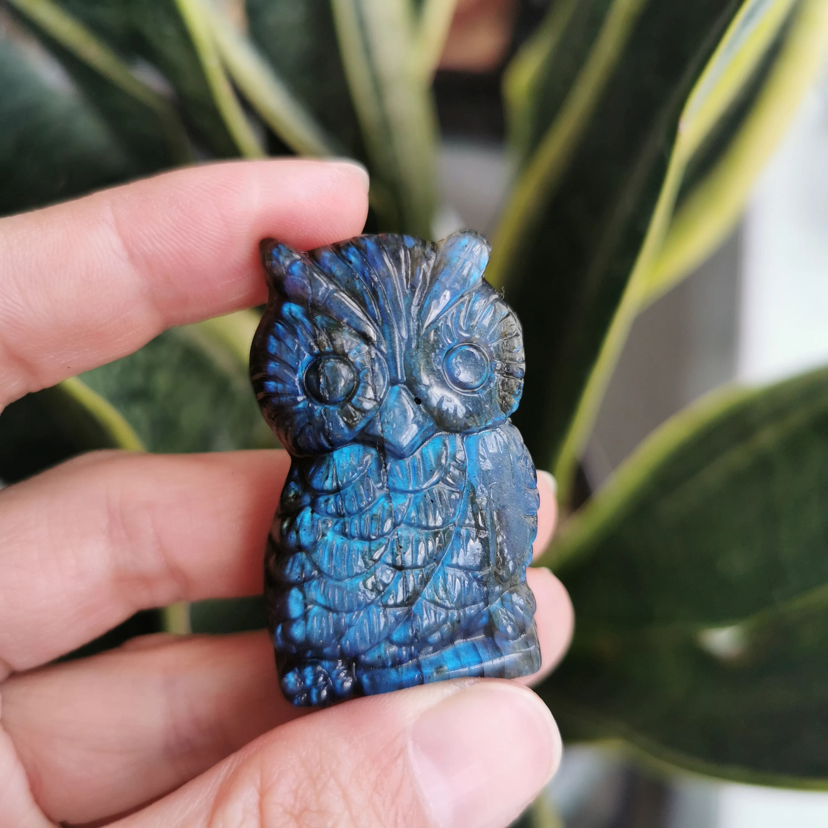 42mm Natural Labradorite Crystal Carved Owl gemstone crystal animal for decoration
42mm Natural Labradorite Crystal Carved Owl gemstone crystal animal for decoration