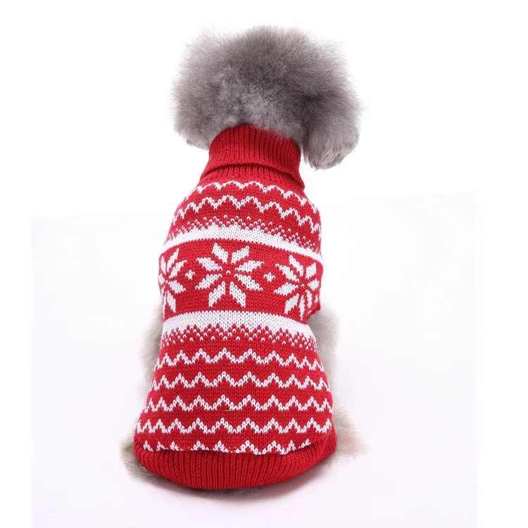 Pet Christmas Sweaters Reindeer Dog Clothes Autumn Striped Sweet Sweater Halloween Snowflakes Winter | Дом и сад