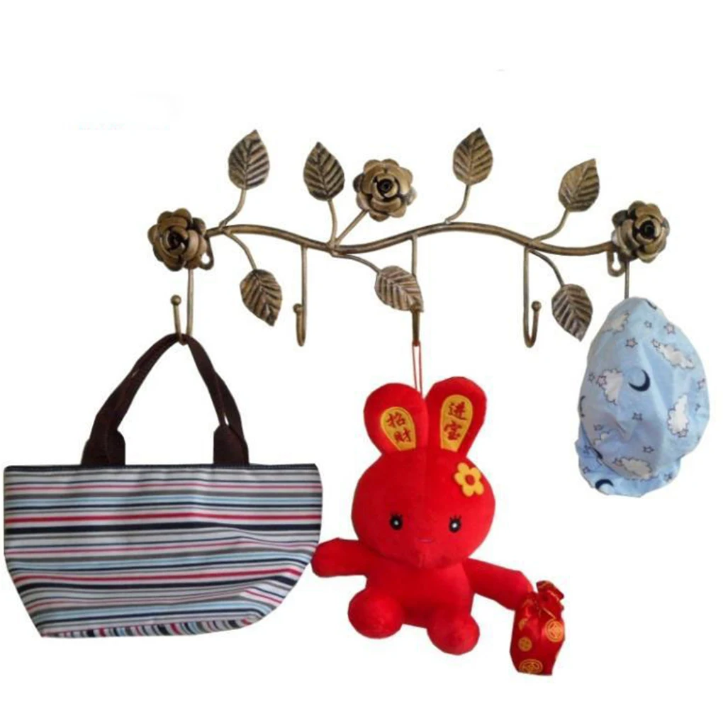 1pcs 5 Hooks Clothes Rack Robe Key Holder Wall Hanger Hooks Rose Leaves Metal Over Door Kitchen Bathroom Coat Holder
1pcs 5 Hooks Clothes Rack Robe Key Holder Wall Hanger Hooks Rose Leaves Metal Over Door Kitchen Bathroom Coat Holder