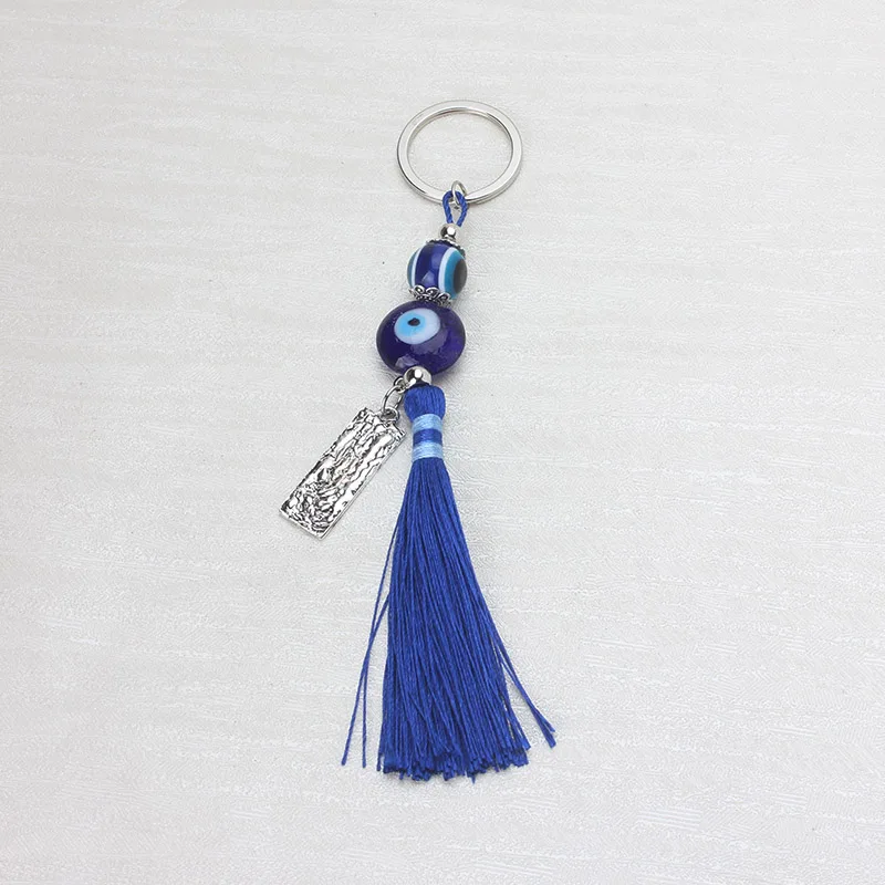 1 шт. модный синий бисер от сглаза брелок с кистями & для женщин сумка ключей