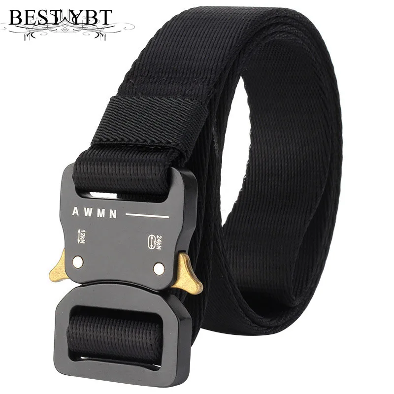 

Best YBT Unisex belt high quality Alloy Insert buckle Nylon Men belt outdoor sport Men casual quick release cowboy belt