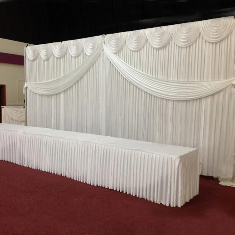 3M x 6M White Color Wedding backdrop Stage curtain with beautiful Drapes swags Wedding Decoration
3M x 6M White Color Wedding backdrop Stage curtain with beautiful Drapes swags Wedding Decoration