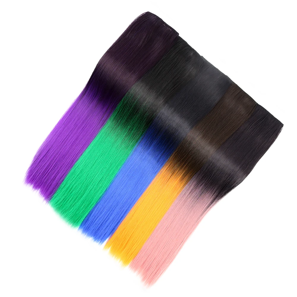 22'' Synthetic Ombre Color Hair 5 Clips In Extensions Dark Roots Straight Hairpieces for Girls Kids Women Heat Resistant Fiber
22'' Synthetic Ombre Color Hair 5 Clips In Extensions Dark Roots Straight Hairpieces for Girls Kids Women Heat Resistant Fiber