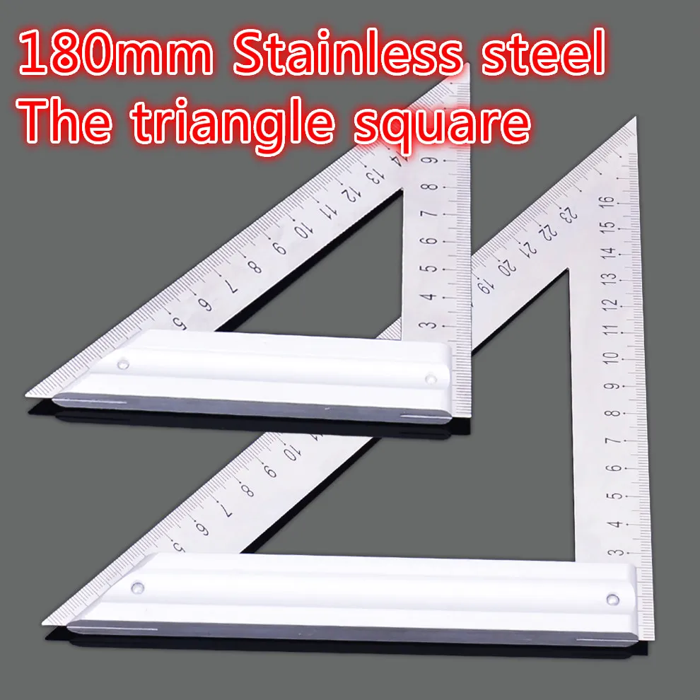 180mm length Triangle Ruler 90 Degree Square Thick Stainless Steel Triangular rule Woodworking tool measurement and drawing
180mm length Triangle Ruler 90 Degree Square Thick Stainless Steel Triangular rule Woodworking tool measurement and drawing