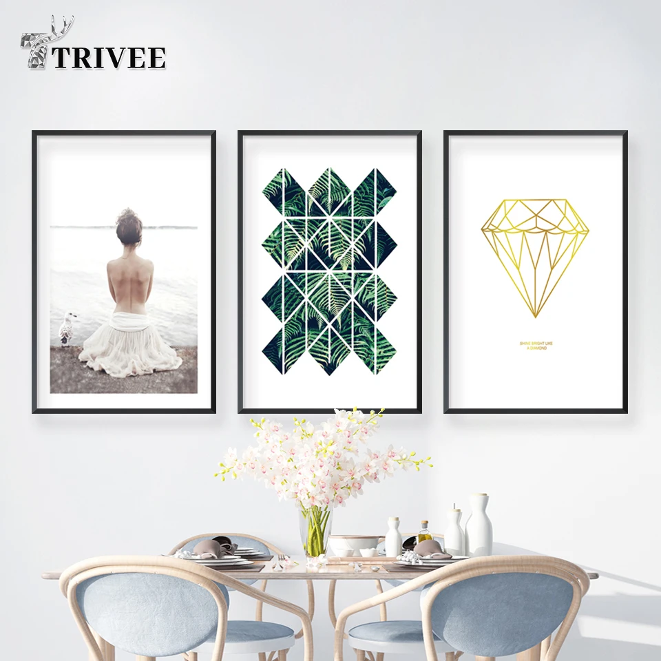 Diamond Canvas Wall Art Printed Paintings Tropical Leaves Girl's Back Wall Decor Pictures For Home Girls Room Decoration
Diamond Canvas Wall Art Printed Paintings Tropical Leaves Girl's Back Wall Decor Pictures For Home Girls Room Decoration