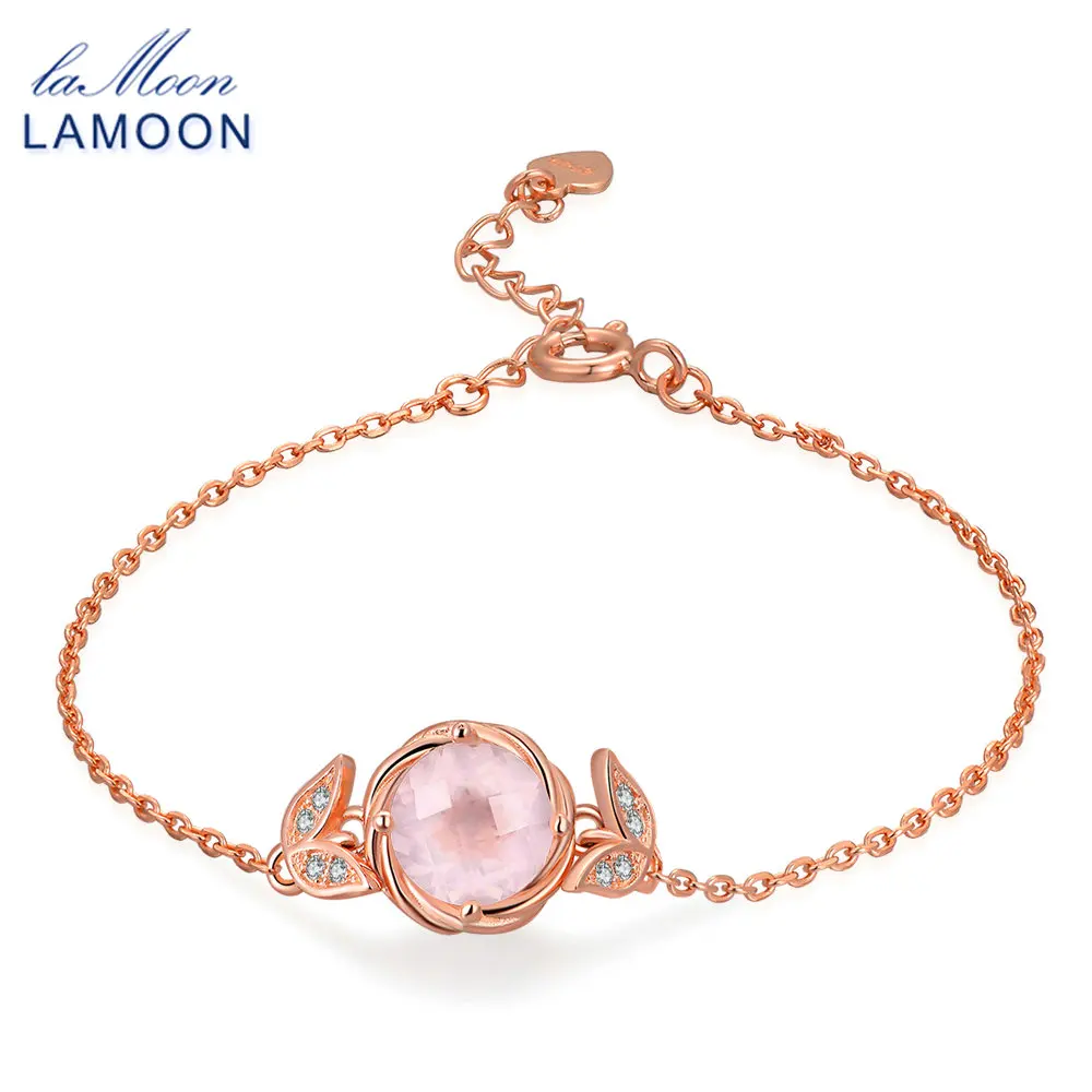 LAMOON Charm Bracelets for Women Natural Gemstone Pink Rose Quartz S925 Sterling Silver Jewelry Cute Girl's Bracelet HI042
LAMOON Charm Bracelets for Women Natural Gemstone Pink Rose Quartz S925 Sterling Silver Jewelry Cute Girl's Bracelet HI042