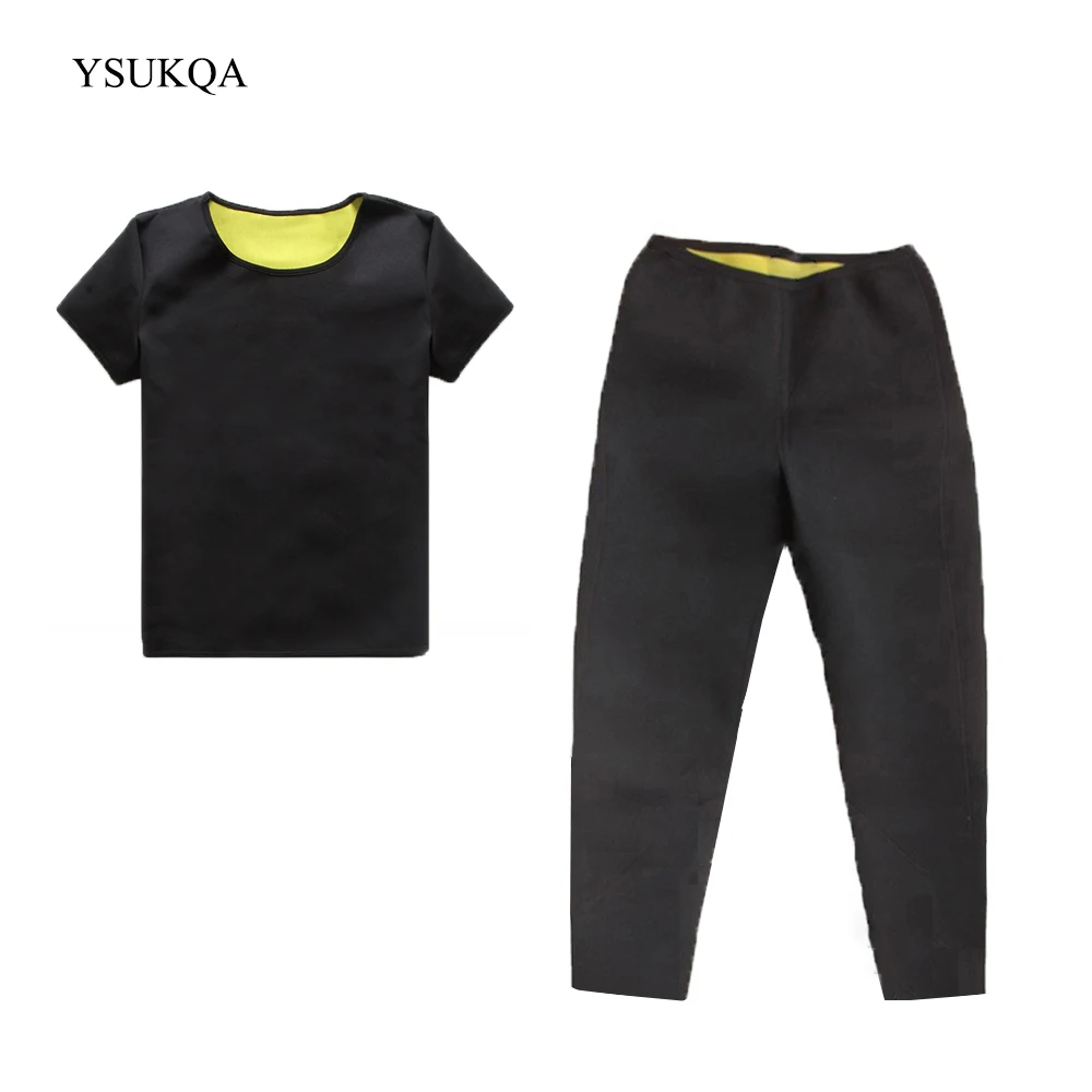YSUKQA Women Neoprene Shirt Tight fitness Sweat Slimming Vest Body Shaper Shirt Pant One Set
YSUKQA Women Neoprene Shirt Tight fitness Sweat Slimming Vest Body Shaper Shirt Pant One Set