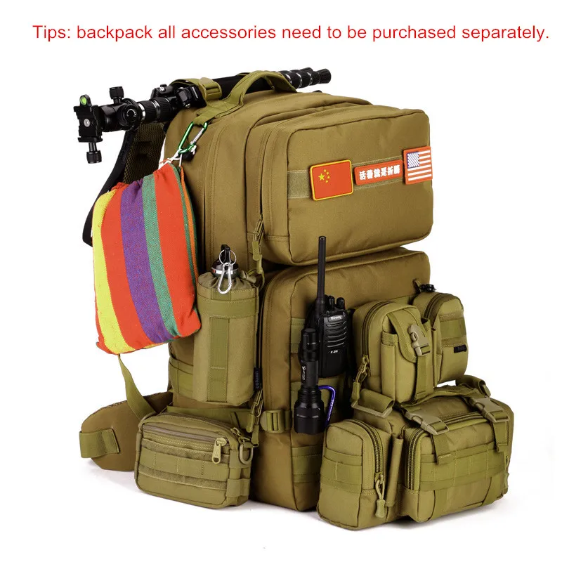 Military Molle Army Backpack 55L Large Capacity Bagpack 17 inch Laptop Travel Backpack For Camp Hike Men mochila hombre
Military Molle Army Backpack 55L Large Capacity Bagpack 17 inch Laptop Travel Backpack For Camp Hike Men mochila hombre