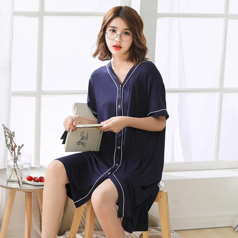 Plus size Night Dress Summer Short Sleeve Nightgowns Soft Nighty Lounge Wear Casual Home Clothes 4XL 5XL 6XL Sleepshirts
Plus size Night Dress Summer Short Sleeve Nightgowns Soft Nighty Lounge Wear Casual Home Clothes 4XL 5XL 6XL Sleepshirts
