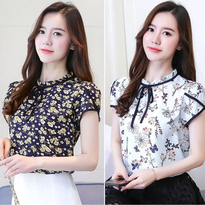 Women Summer Floral Sleeve Tops Size Neck Chiffon Ruffle Femininas Short Plus Print Blusas Shirt Collar Bow Petal Blouse
Women Summer Floral Sleeve Tops Size Neck Chiffon Ruffle Femininas Short Plus Print Blusas Shirt Collar Bow Petal Blouse