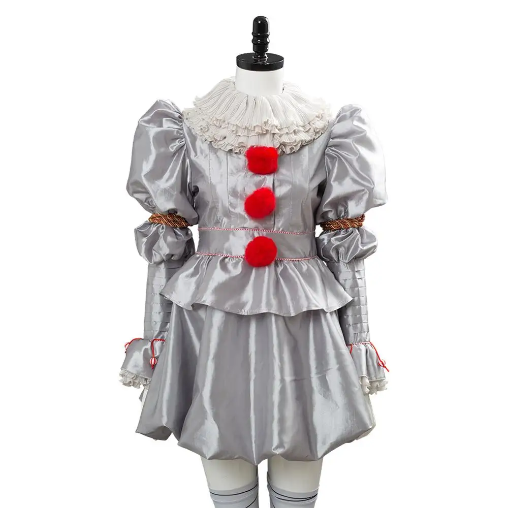 Adult Women IT Stephen King It Pennywise Cosplay Costume It Clown Uniform Full Sets Custom Made for Halloween Carnival Party
Adult Women IT Stephen King It Pennywise Cosplay Costume It Clown Uniform Full Sets Custom Made for Halloween Carnival Party