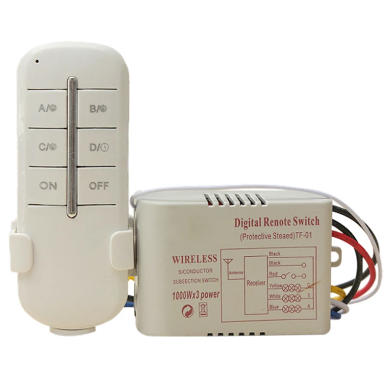 MAHA Wireless 3 Channel ON / OFF 220V lamp switch remote control wireless transceiver White
MAHA Wireless 3 Channel ON / OFF 220V lamp switch remote control wireless transceiver White
