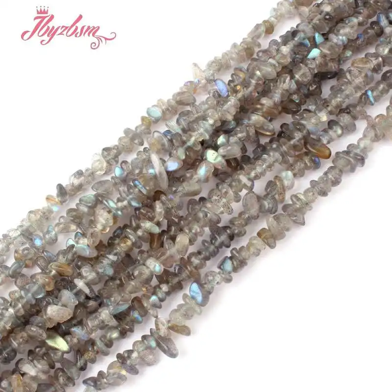 2x3 4x5mm Природный Freeform Серый лабрадорит чип драгоценного камня Бусины и бисер Strand 15
