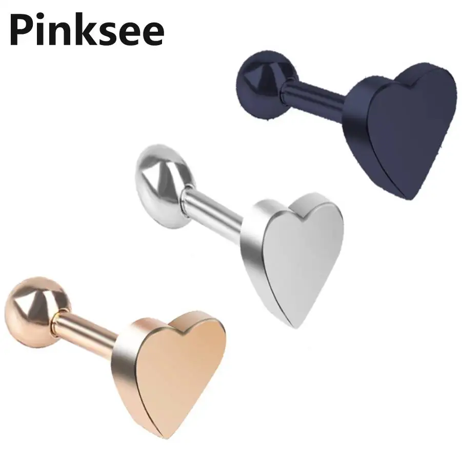 1 pair Punk Heart Shape Ear Cartilage Piercing Tragus Helix Studs Piercing Body Jewelry Women Alloy Earrings Black Gold Color
1 pair Punk Heart Shape Ear Cartilage Piercing Tragus Helix Studs Piercing Body Jewelry Women Alloy Earrings Black Gold Color