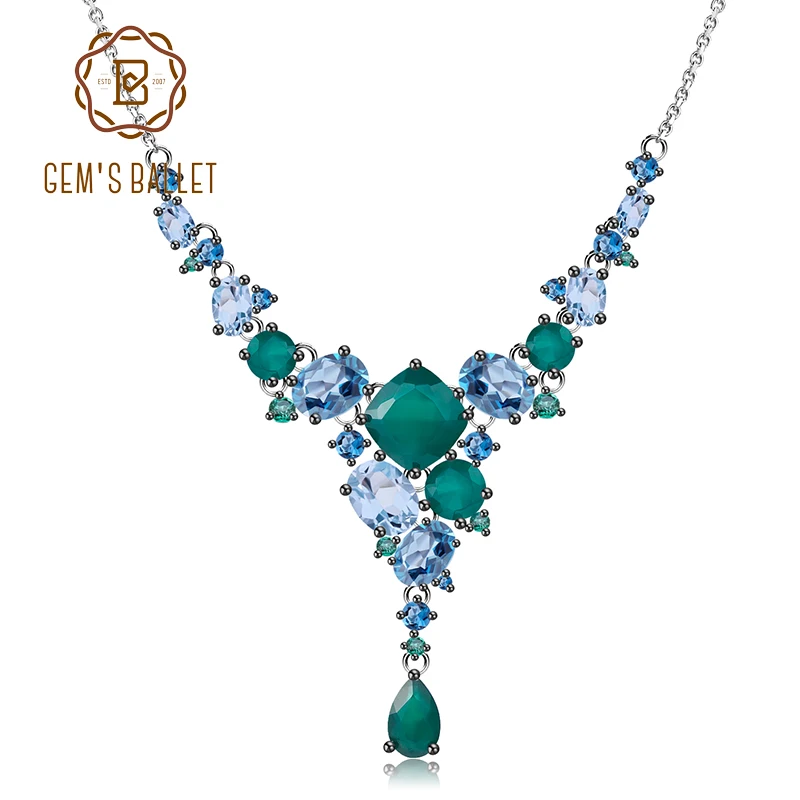 GEM'S BALLET Luxury 925 Sterling Silver Vintage Y-Necklace Mixed Color Natural Green Agate Topaz Necklace for Women Fine Jewelry
GEM'S BALLET Luxury 925 Sterling Silver Vintage Y-Necklace Mixed Color Natural Green Agate Topaz Necklace for Women Fine Jewelry