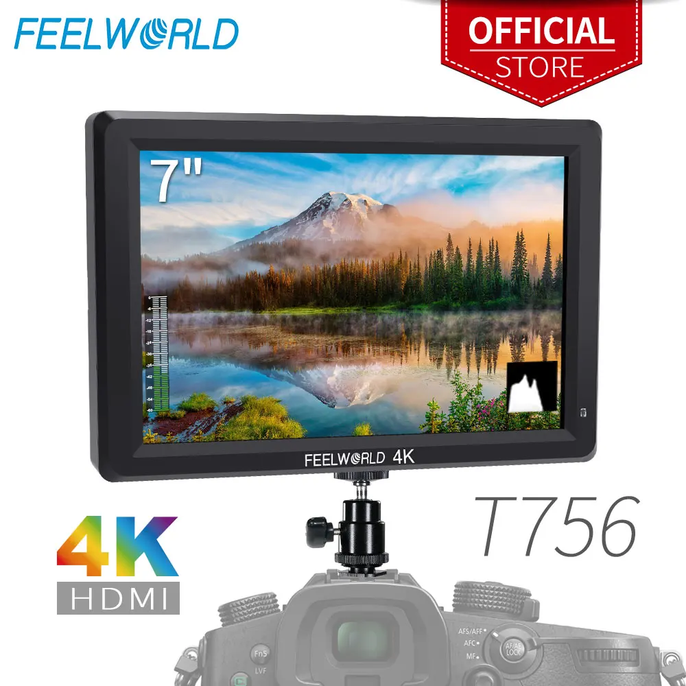 FEELWORLD T756 7 Inch 1920x1200 IPS On Camera Field Monitor Support 4K HDMI Input Output for DSLR Canon Sony Nikon ZHIYUN Gimbal
FEELWORLD T756 7 Inch 1920x1200 IPS On Camera Field Monitor Support 4K HDMI Input Output for DSLR Canon Sony Nikon ZHIYUN Gimbal