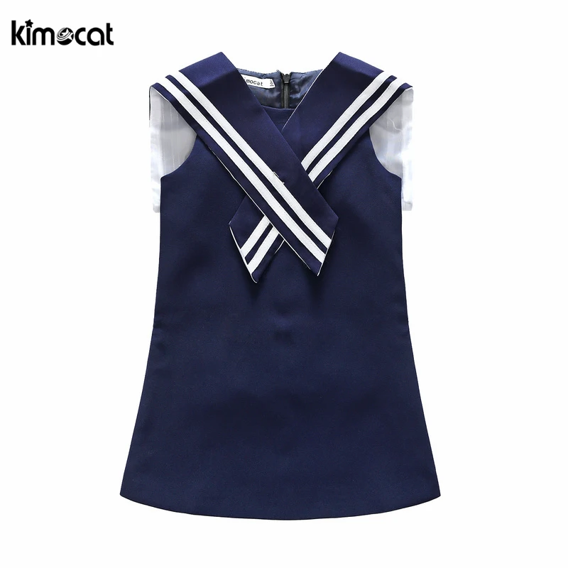 Kimocat Girl Summer Blue Naval stripe Sleeveless Cute princess dress Korean style for Baby Girls Designer Formal Party Dress Kid
Kimocat Girl Summer Blue Naval stripe Sleeveless Cute princess dress Korean style for Baby Girls Designer Formal Party Dress Kid
