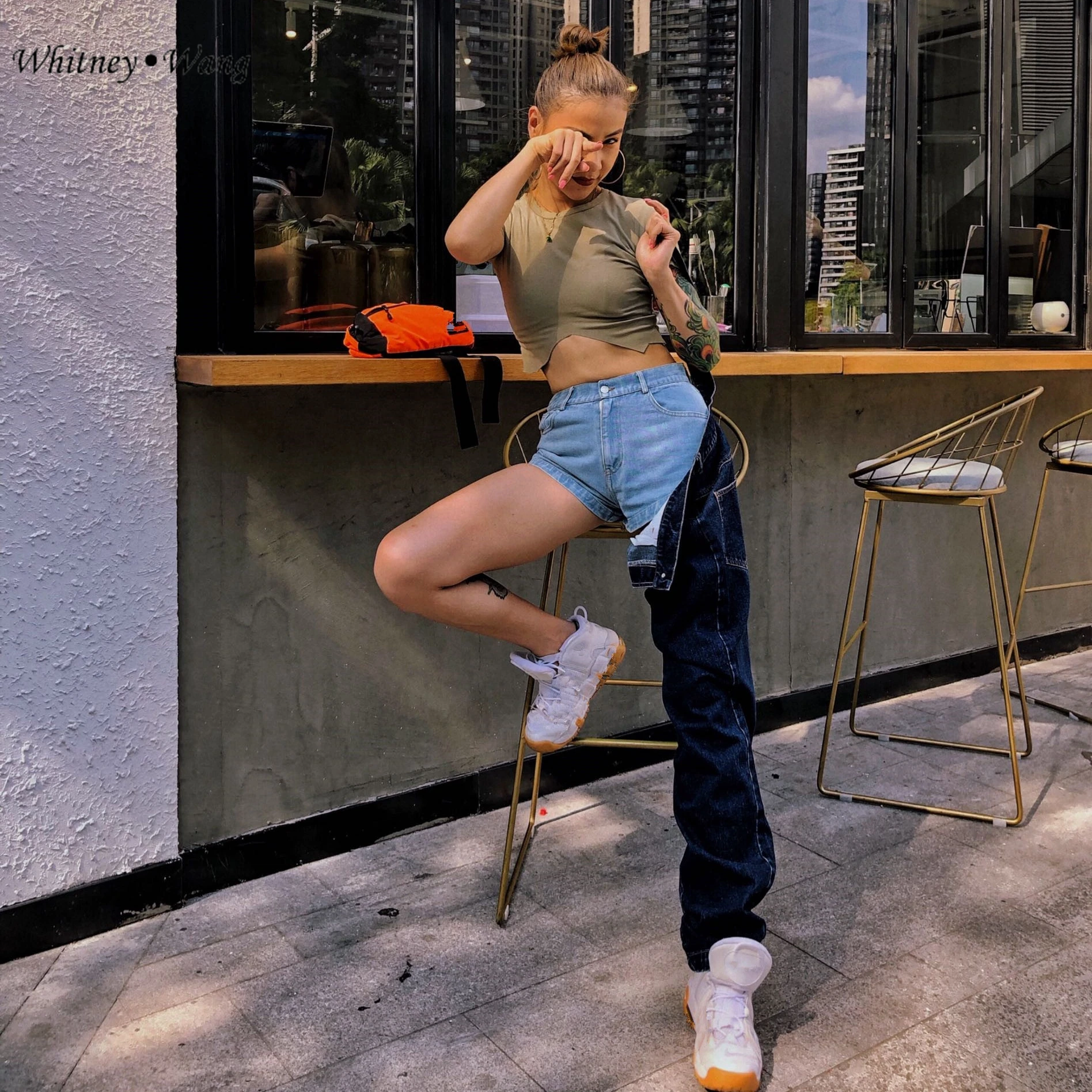 WHITNEY WANG 2019 модный уличная дизайнерская стильная цветная контрастная Отделяемый