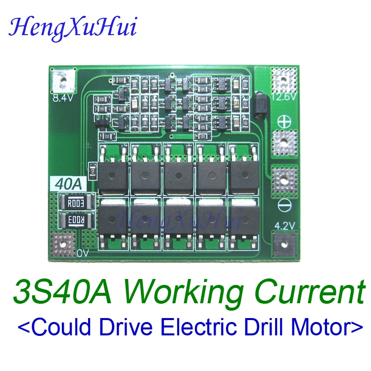 Защитная плата 3S60A BMS 18650 для зарядки литий ионных аккумуляторов приводной