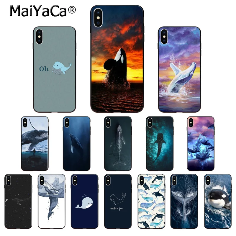 Силиконовый мягкий черный чехол MaiYaCa для iPhone X XS MAX 6 6S 7 7plus 8 8Plus 5 5S XR|Чехлы-накладки|