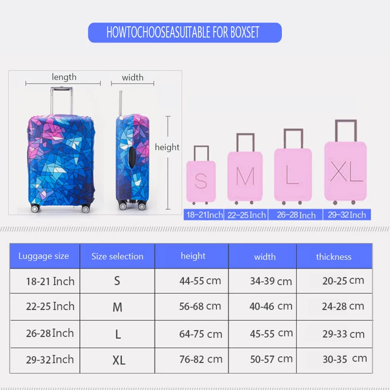 Thicker Travel Suitcase Protective Cover Luggage Case Accessories Elastic Dust Apply to 18''-32'' | Багаж и сумки