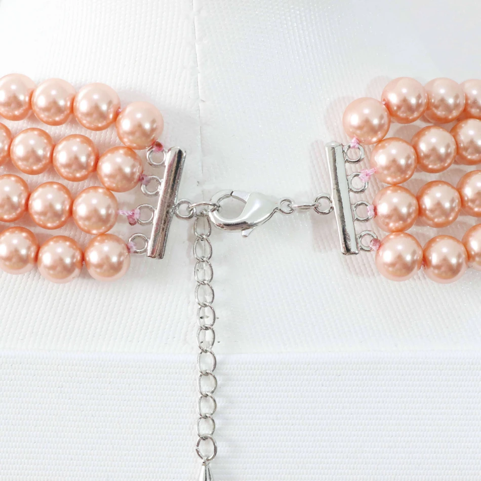 New orange shell simulated-pearl round beads earrings necklace 4rows silver-color spacer accessories jewelry set 18.5-23"B996
New orange shell simulated-pearl round beads earrings necklace 4rows silver-color spacer accessories jewelry set 18.5-23"B996