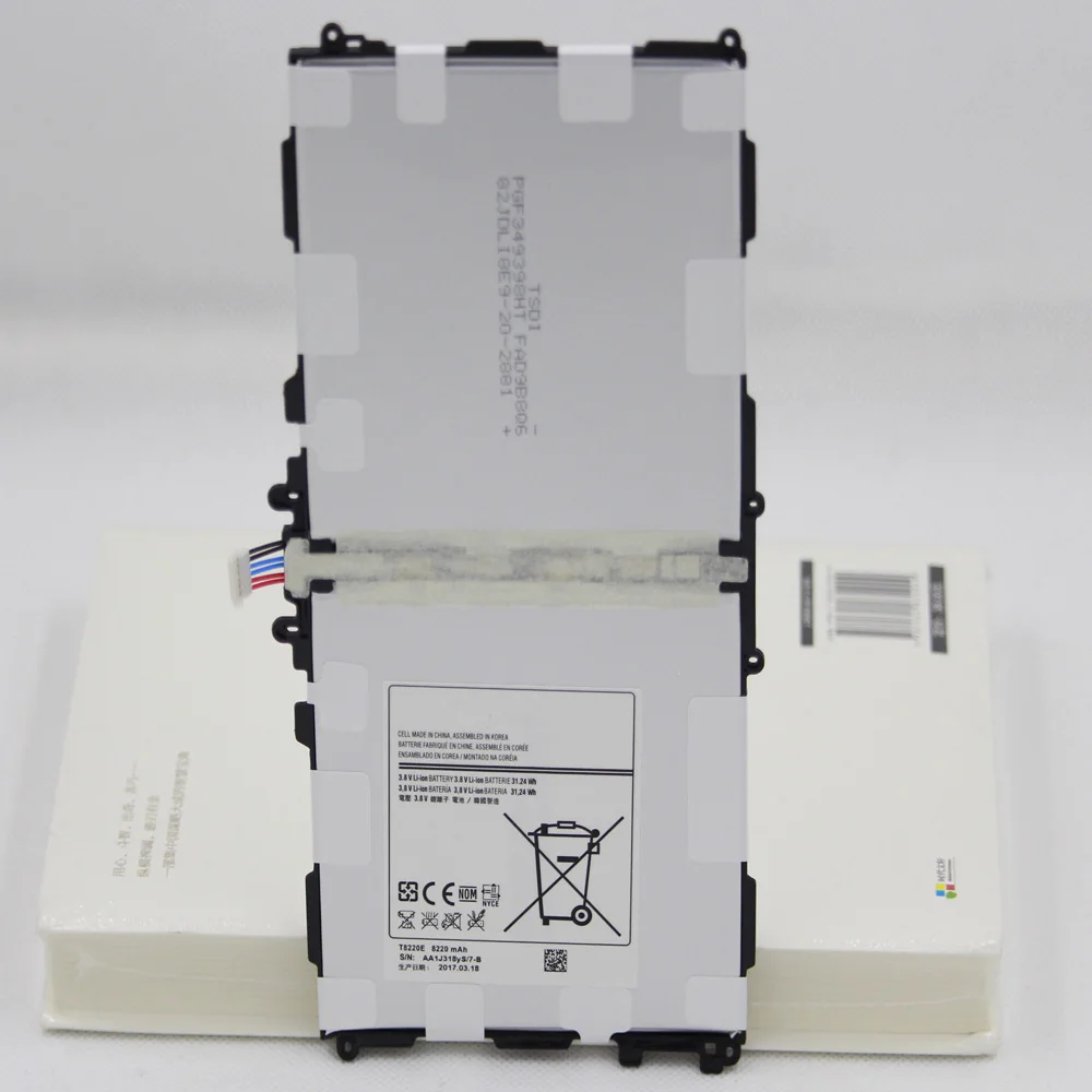 Аккумулятор T8220E для планшета Samsung GALAXY Note 10,1 Tab Pro P600 P601 SM-P605K, SM-P607, SM-T520, SM-T525, 8220 мА · ч
Аккумулятор T8220E для планшета Samsung GALAXY Note 10,1 Tab Pro P600 P601 SM-P605K, SM-P607, SM-T520, SM-T525, 8220 мА · ч