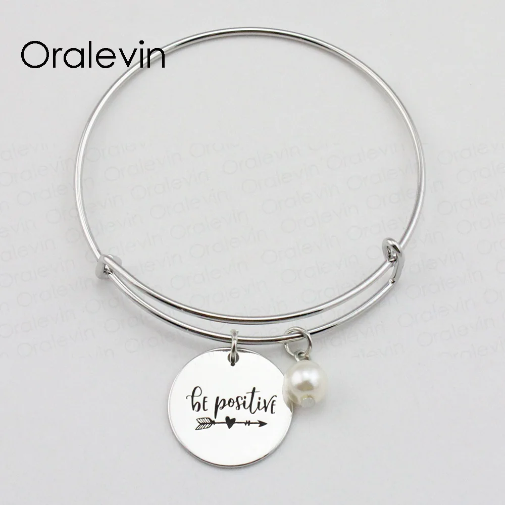 BE POSITIVE Inspirational Hand Stamped Engraved Pendant Expandable Charm Wire Bangle Bracelet Gift Jewelry,10Pcs/Lot, #LN1998B
BE POSITIVE Inspirational Hand Stamped Engraved Pendant Expandable Charm Wire Bangle Bracelet Gift Jewelry,10Pcs/Lot, #LN1998B