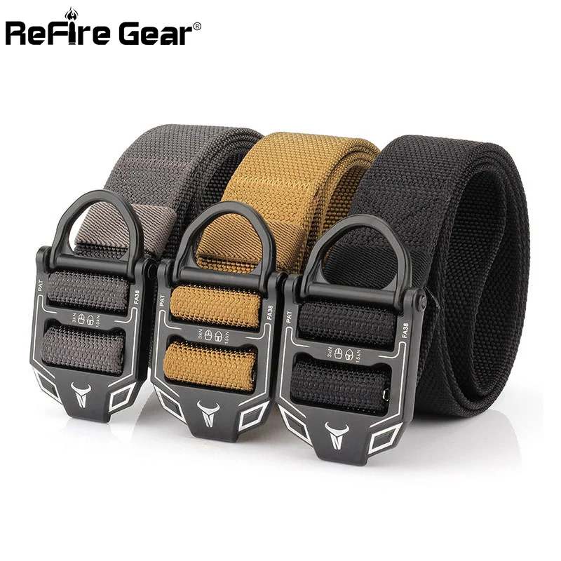 ReFire Gear, военная техника, тактический ремень для мужчин, SWAT, американские солдатики, металлическая пряжка, Прочные Ремни, сверхмощный нейлоновый поясной ремень 3,8 см
ReFire Gear, военная техника, тактический ремень для мужчин, SWAT, американские солдатики, металлическая пряжка, Прочные Ремни, сверхмощный нейлоновый поясной ремень 3,8 см